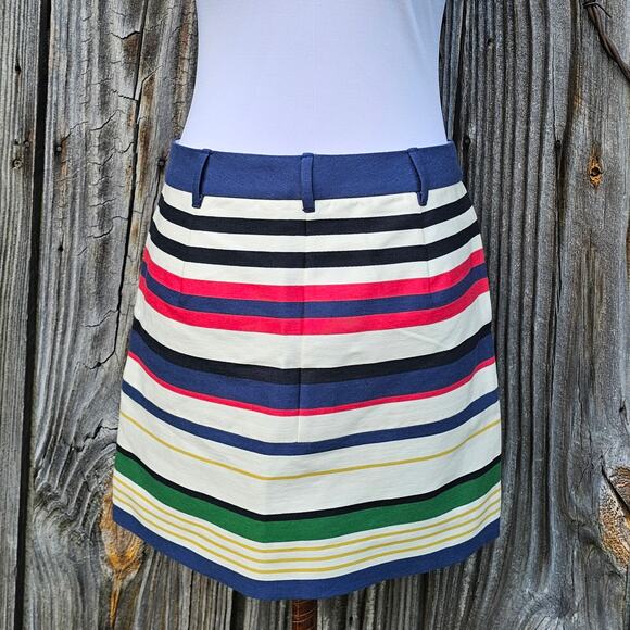 Bold Striped Mini Skirt J. Crew Size 2 Nautical Multi Stripe Primary Kidcore NWT - Picture 3 of 9